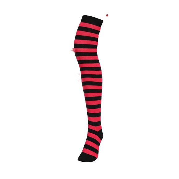Over the knee socks pink & black stripes - Picture 2 of 6